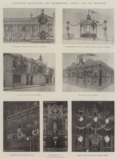 Kroningsdecoraties en Verlichtingen, Londen en de Provincies door Ralph Cleaver